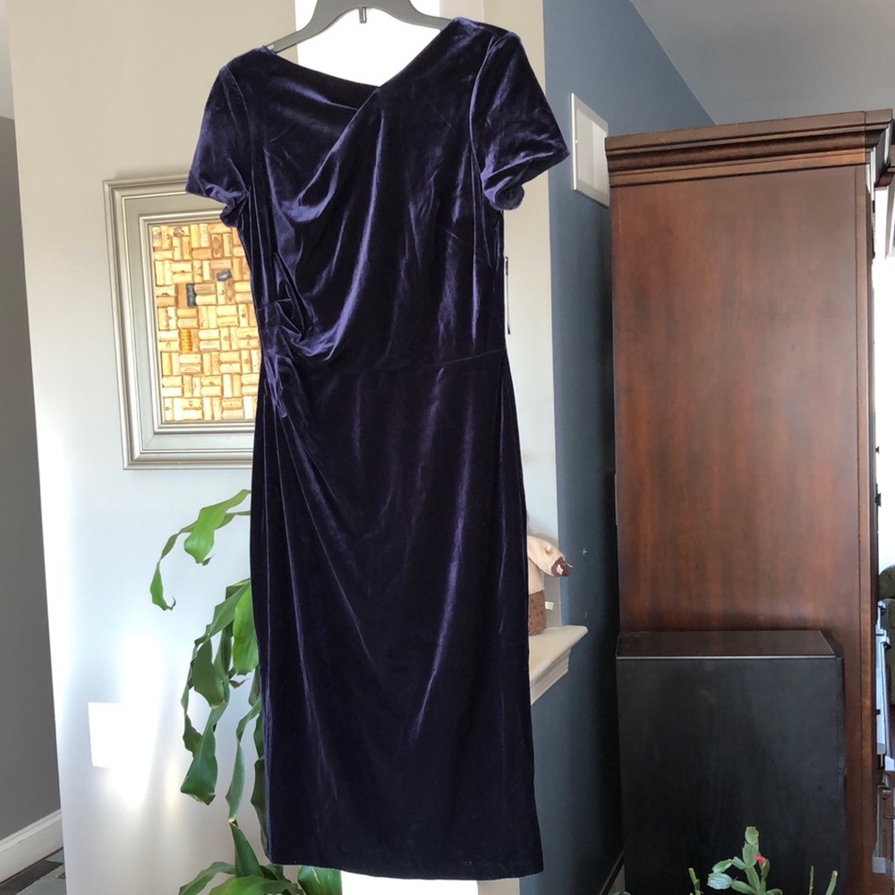 NWT Chaps Sapphire Blue Velvet Dress